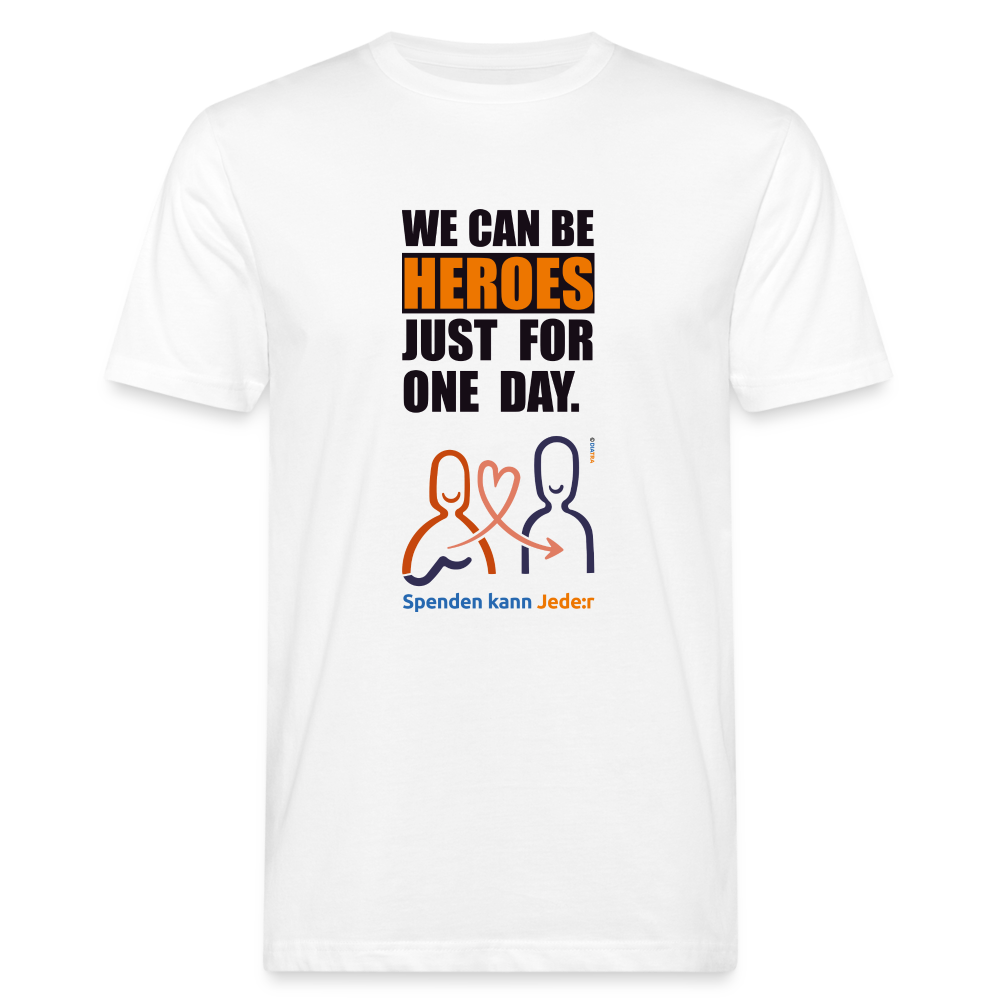 Männer Bio-T-Shirt: "We Can Be Heroes - weiß