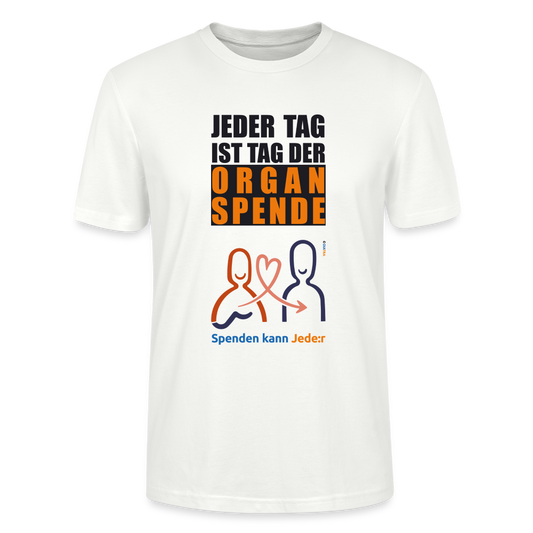 Männer Bio-T-Shirt: "Jeder Tag Ist Tag Der Organspende" - Weiß