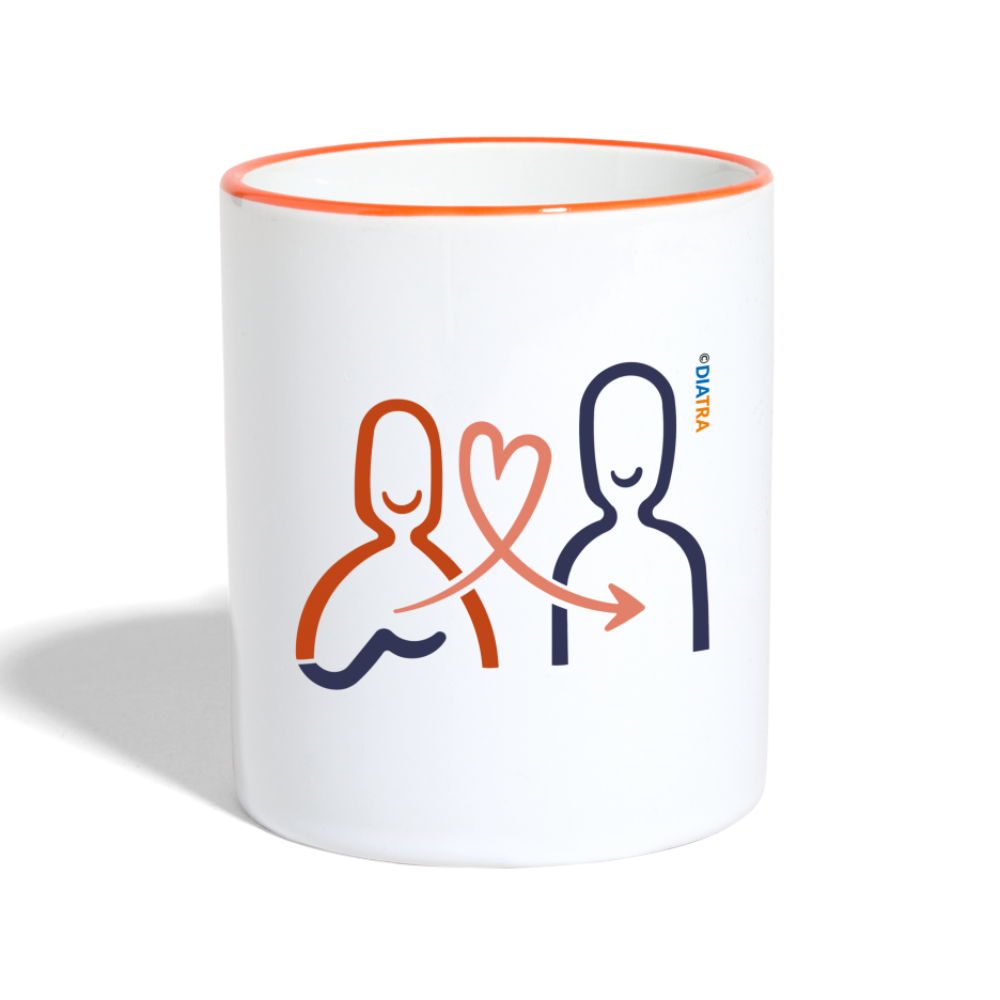 Tasse mit Symbol - Weiß/Orange