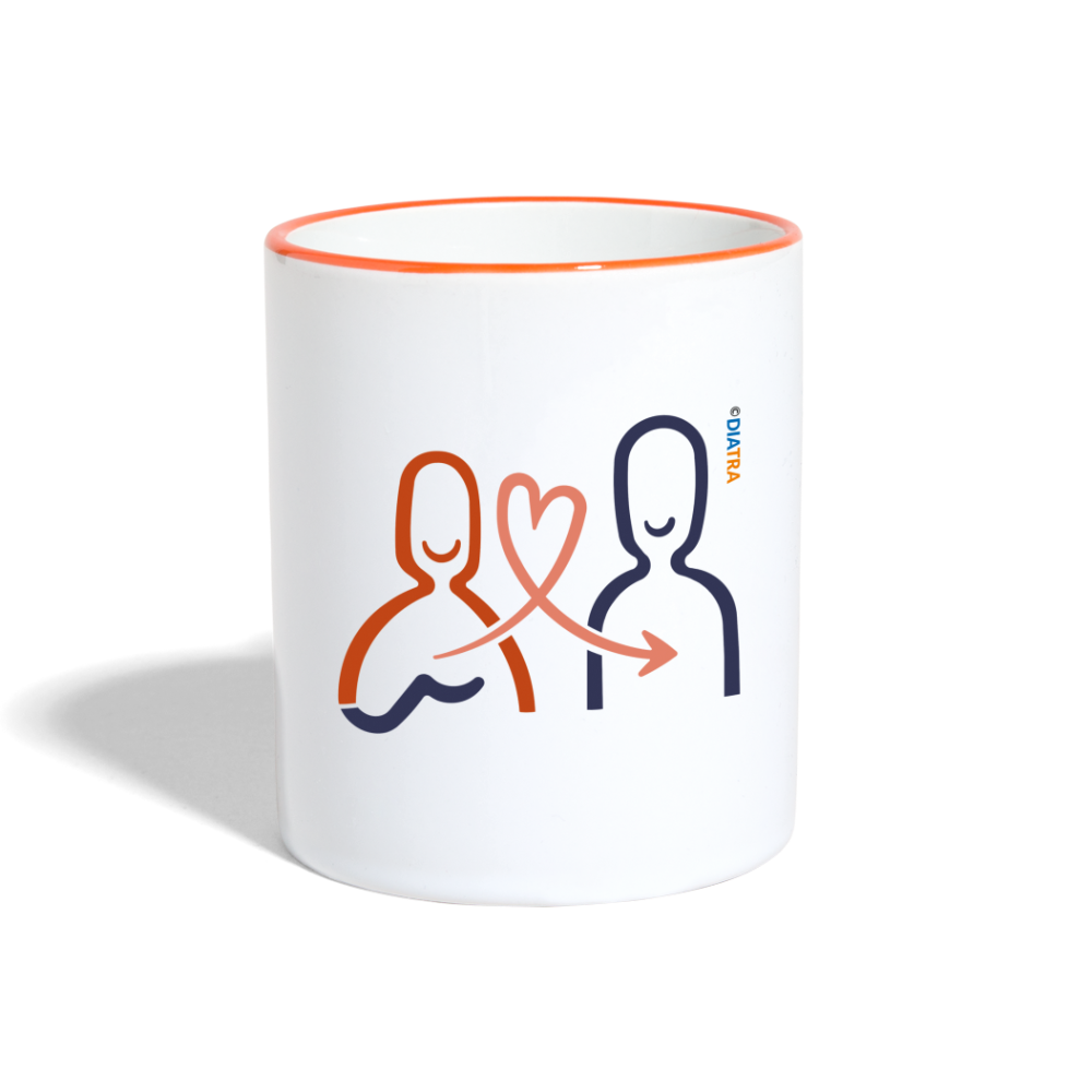Tasse mit Symbol - Weiß/Orange