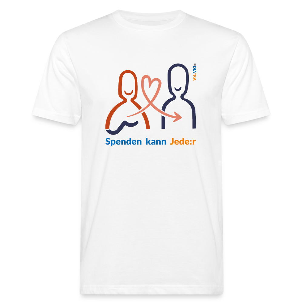 Herren Bio-T-Shirt mit Slogan "Spenden kann Jede:r" - weiß